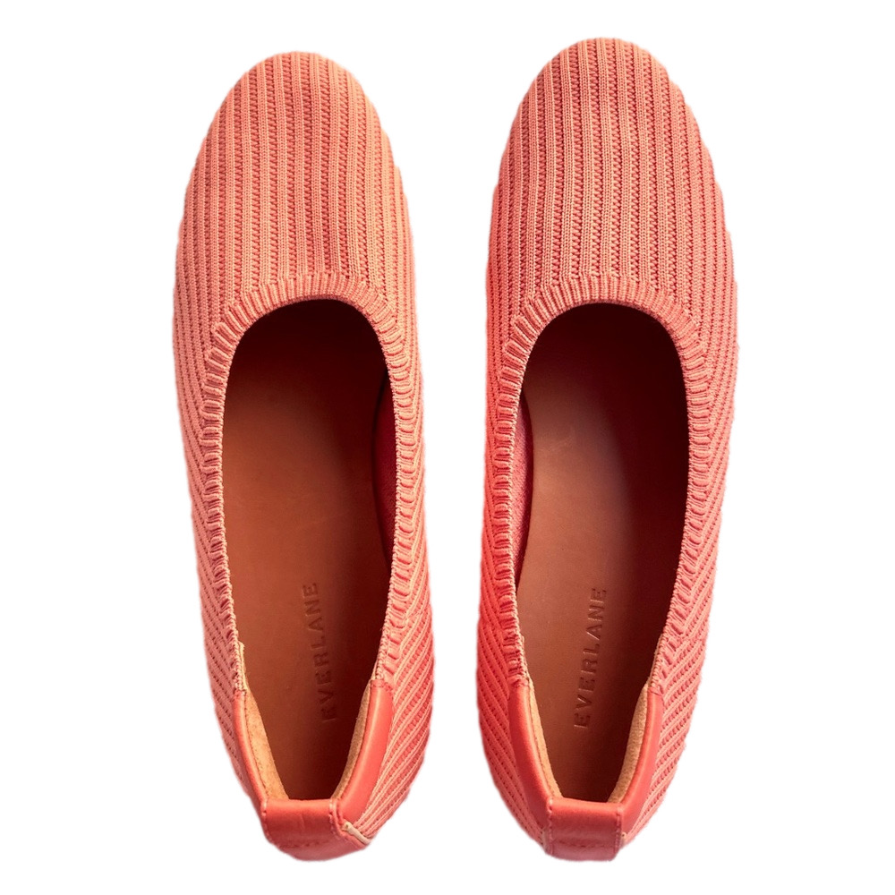 Everlane The Day Glove ReKnit Pink Salmon Size 9.5 Ballet Flats Slip On Shoes - Picture 6 of 12